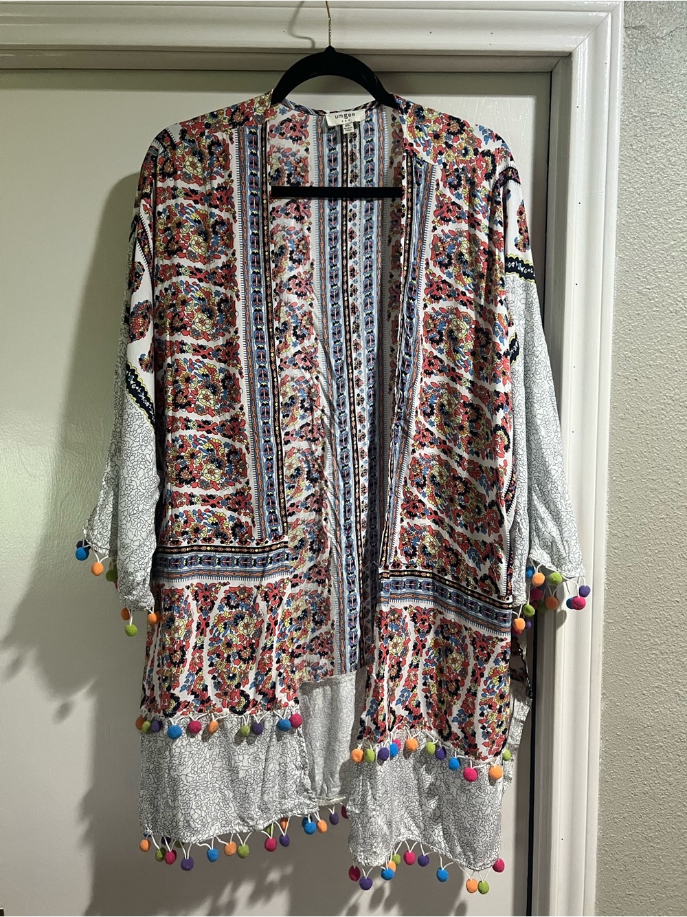 Umgee Multicolor Floral Stripe Kimono